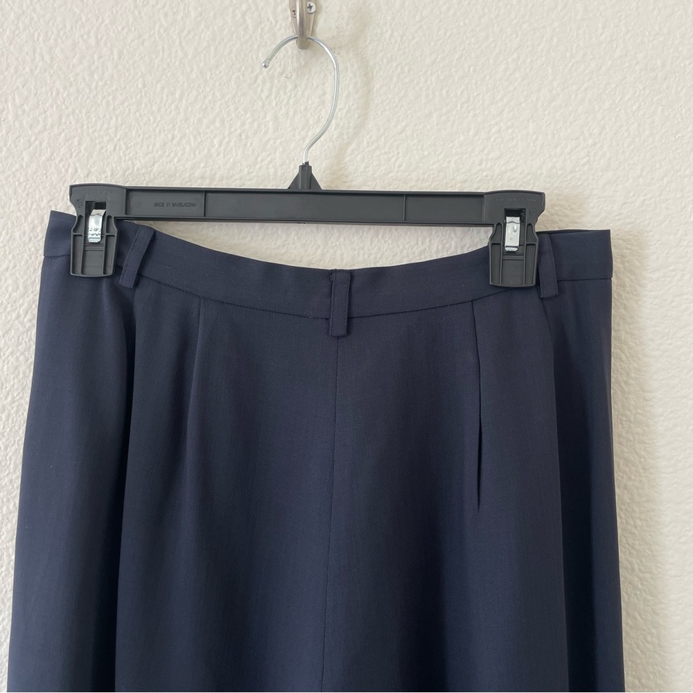 Doncaster High Waisted Wool Trousers/Slacks Navy Blue Size 10 - Picture 9 of 16